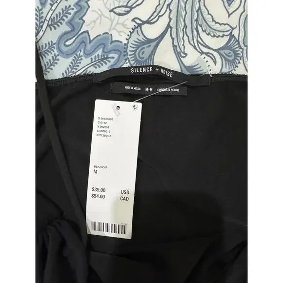 NWT Urban Outfitters Bella Black Cold Shoulder Cropped Top- Size Medium - Picture 6 of 9